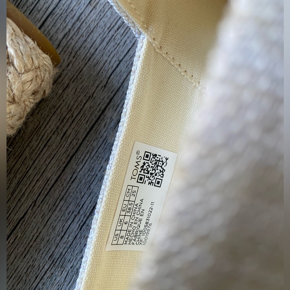 Toms cream linen Wedge Espadrilles - Picture 4 of 8